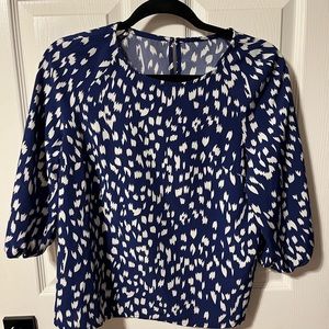 Shein Blue and White Top Size Medium